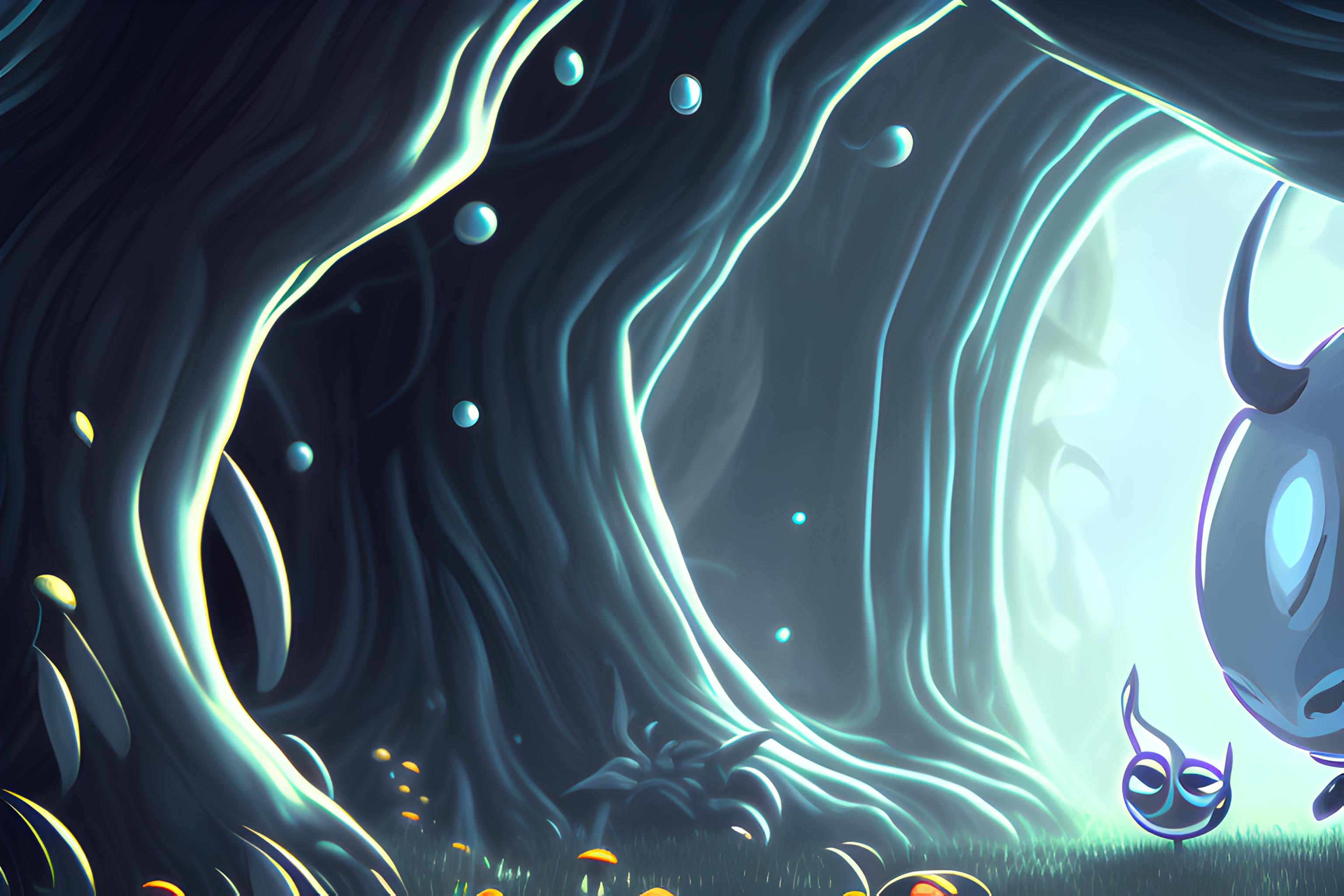 crea un fondo del panteón del dolor del juego de hollow knight, donde el protagonista se encuentre …